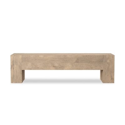 Four Hands Abaso Accent Bench - Whitewash Rustic Wormwood Oak