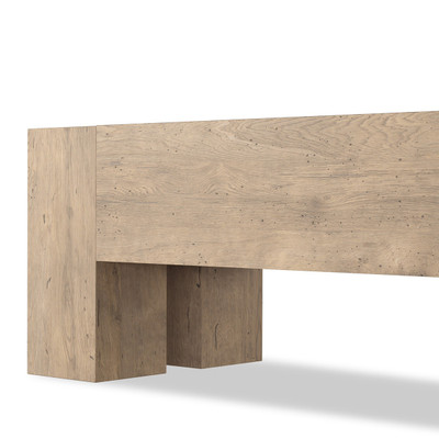 Four Hands Abaso Accent Bench - Whitewash Rustic Wormwood Oak