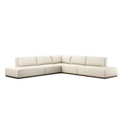 Four Hands Adler Outdoor 5PC Sectional - LAF RAF Bumper Chaise - Amalfi Natural