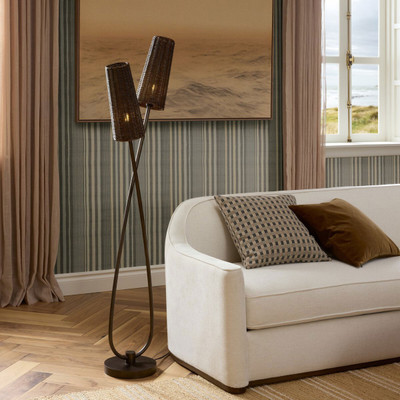 Four Hands Almina Floor Lamp - Brown Rattan