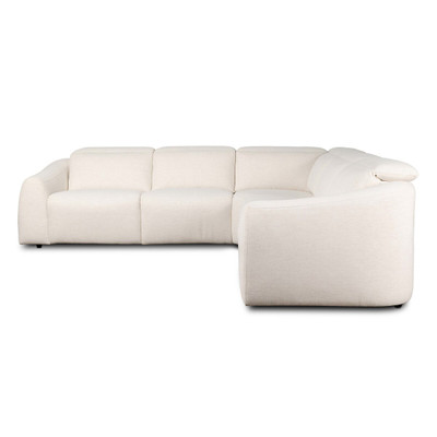 Four Hands Alondra Power Recliner 5PC Sectional - Crypton Nomad Snow