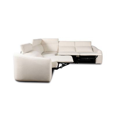 Four Hands Alondra Power Recliner 5PC Sectional - Crypton Nomad Snow