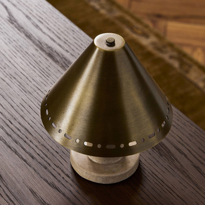 Four Hands Azra Cordless Table Lamp - Aged Antique Brass Iron