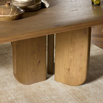 Four Hands Baloro Dining Table 108" - Warm Oak Thick Veneer