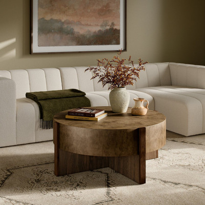 Four Hands Bingham Coffee Table - Antiqued Brass Aluminum