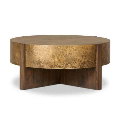 Four Hands Bingham Coffee Table - Antiqued Brass Aluminum