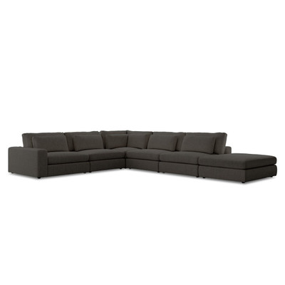 Four Hands Bloor 5PC Sectional LAF W/ Ottoman - Landale Charcoal