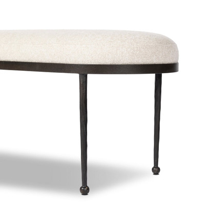 Four Hands Corinne Accent Bench - Crete Pebble