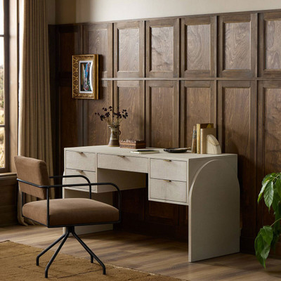 Four Hands Cressida Desk - Ivory Painted Linen