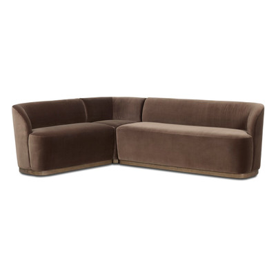 Four Hands Dorset Banquette L Shape 98.5" - Left - Surrey Mink