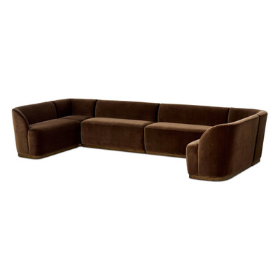 Four Hands Dorset Banquette U Shape 130" - Surrey Mink