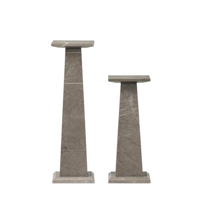 Four Hands Ellric Pedestal Set - Grey Italian Marble