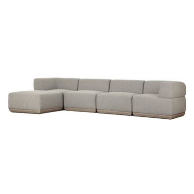 Four Hands Evander Outdoor 4 Pc Sectional W/ Ottoman - Ramiro Ecru