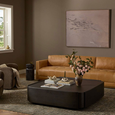Four Hands Floyd Coffee Table - Smoked Black Oak Veneer