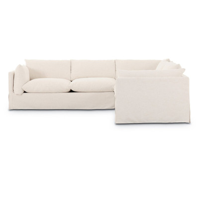 Four Hands Habitat 3 PC Sectionals - 111" - Crypton Nomad Snow