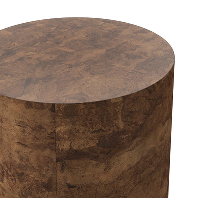 Four Hands Hudson Round End Table - Dark Bark Paper
