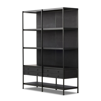 Four Hands Igor Bookcase - Black Paper Cane