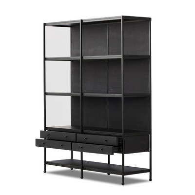 Four Hands Igor Bookcase - Black Paper Cane
