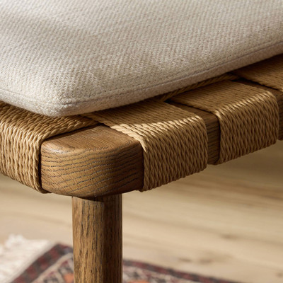 Four Hands Kershaw Counter Stool with Cushion - Dover Crescent - Smoked Oak