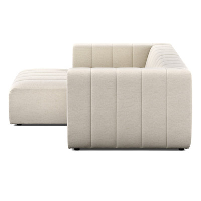 Four Hands Langham Channeled 2PC Sectional LAF Chaise - Crypton Nomad Snow