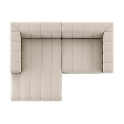 Four Hands Langham Channeled 2PC Sectional LAF Chaise - Crypton Nomad Snow