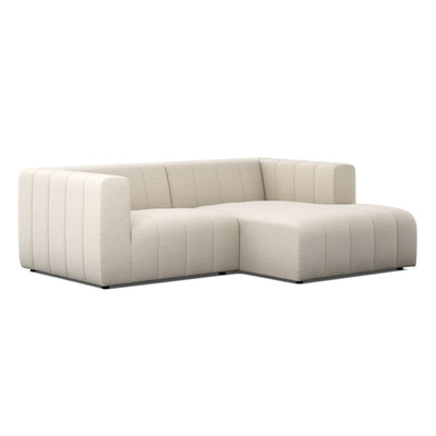 Four Hands Langham Channeled 2PC Sectional RAF Chaise - Crypton Nomad Snow