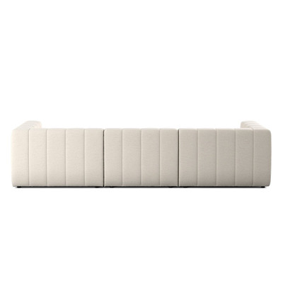Four Hands Langham Channeled 3pc Sectional - RAF Chaise - Crypton Nomad Snow