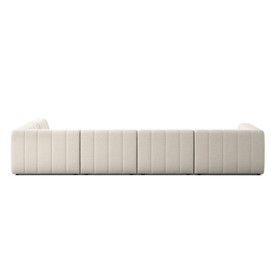 Four Hands Langham Channeled 5PC LAF Chaise Sectional - Crypton Nomad Snow