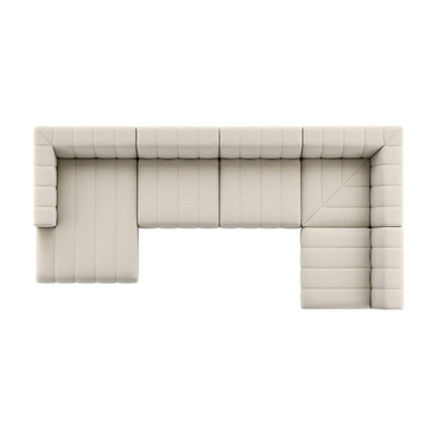 Four Hands Langham Channeled 5PC LAF Chaise Sectional - Crypton Nomad Snow
