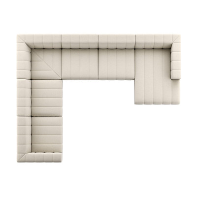 Four Hands Langham Channeled 6 PC Sectional w/ RAF Chaise - Crypton Nomad Snow