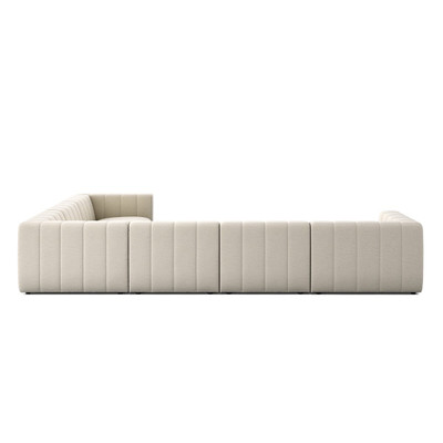 Four Hands Langham Channeled 6PC LAF Chaise Sectional - Crypton Nomad Snow