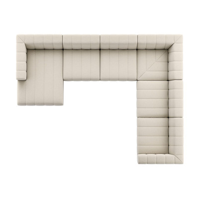 Four Hands Langham Channeled 6PC LAF Chaise Sectional - Crypton Nomad Snow