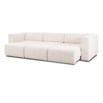 Four Hands Langham Power Recliner 3PC Sectional - Crypton Nomad Snow