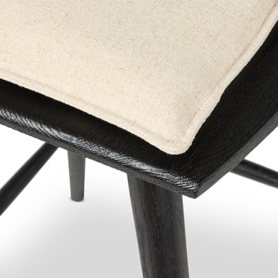 Four Hands Lewis Swivel Bar Stool with Cushion - Black Oak - Antwerp Natural