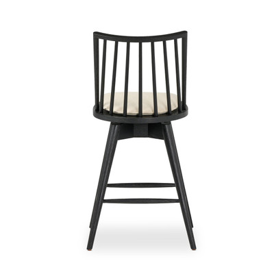 Four Hands Lewis Swivel Counter Stool with Cushion - Black Oak - Counter - Antwerp Natural