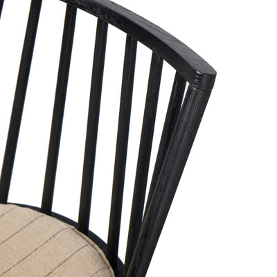 Four Hands Lewis Swivel Counter Stool with Cushion - Black Oak - Counter - Lavon Flint