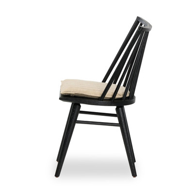 Four Hands Lewis Windsor Chair with Cushion - Black Oak - Lavon Flint