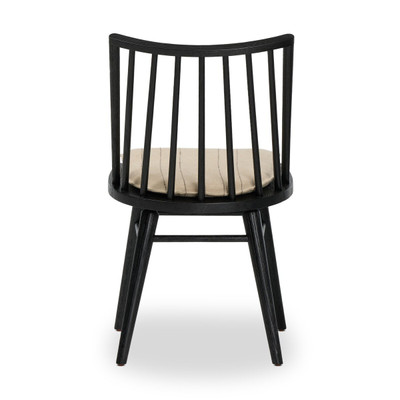 Four Hands Lewis Windsor Chair with Cushion - Black Oak - Lavon Flint