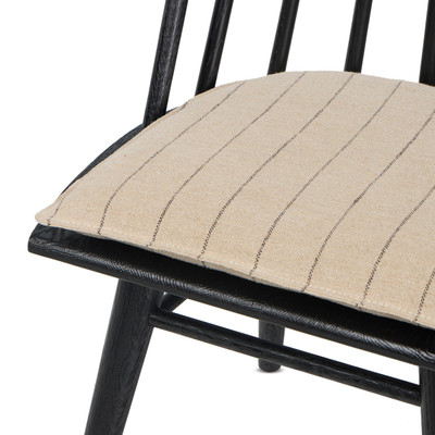 Four Hands Lewis Windsor Chair with Cushion - Black Oak - Lavon Flint