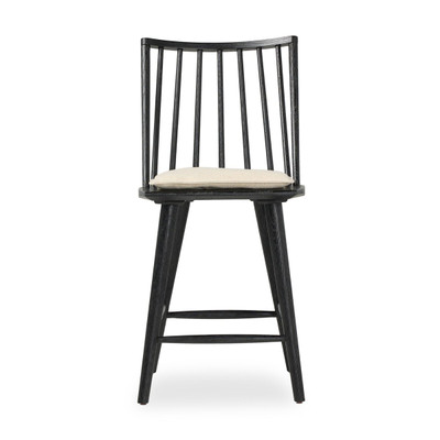Four Hands Lewis Windsor Chair with Cushion - Black Oak - Lavon Flint