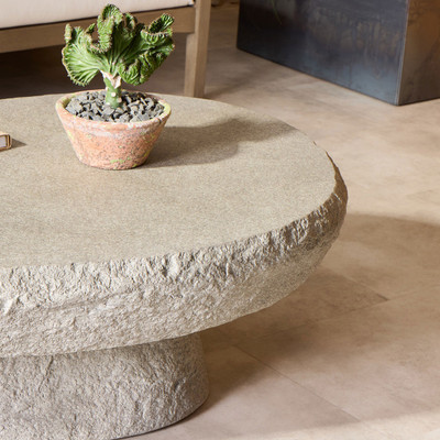 Four Hands Magnus Outdoor Coffee Table - Smooth Natural Concrete