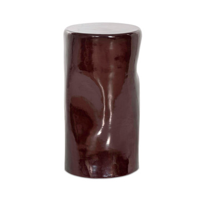 Four Hands Manon Pedestal 28" - Glossy Plum Cast Aluminum