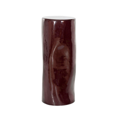 Four Hands Manon Pedestal 38" - Glossy Plum Cast Aluminum