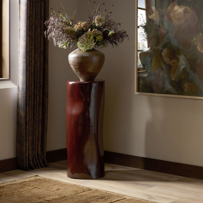 Four Hands Manon Pedestal 38" - Glossy Plum Cast Aluminum
