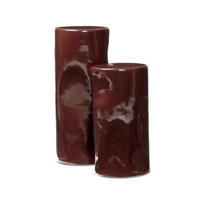 Four Hands Manon Pedestal Set - Glossy Plum Cast Aluminum