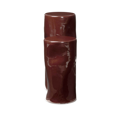 Four Hands Manon Pedestal Set - Glossy Plum Cast Aluminum