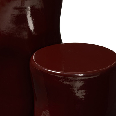 Four Hands Manon Pedestal Set - Glossy Plum Cast Aluminum