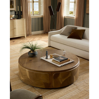 Four Hands Marlena Coffee Tabl - 55" - Ochre Guanacaste Oyster