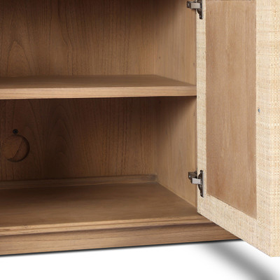 Four Hands Meyer Media Console - Fluted Natural Fleck Raffia