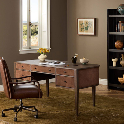 Four Hands Mikeal Desk - Nubuck Tobacco
